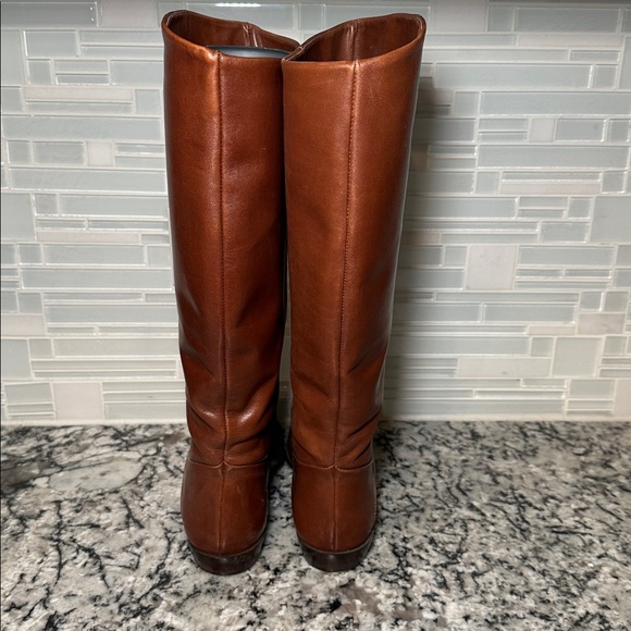Annie Sport Brown Faux Leather Knee-High Riding Boots - 8B - Picture 4 of 9